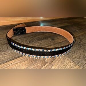 Ladies 32 Black Leather & Rhinestone Western Belt
